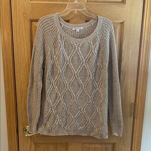 Studio Works - Women's Cable Knit Sweater - Light Brown - Tan - XL